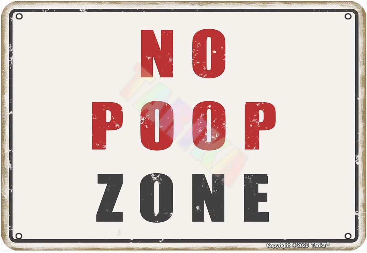 No Poop Zone Metal Sign Vintag - Farming Zone recension och pris